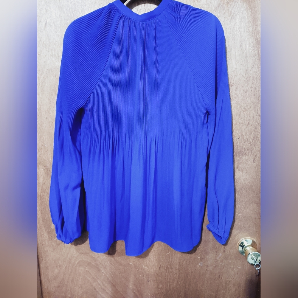 Lauren By Ralph Lauren Purple Pleated Georgette Blouse - Picture 4 of 4